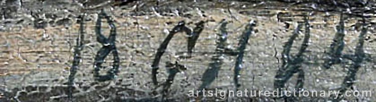 Authentic signature by Gustav HOLMBOM on  artwork