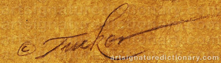 Authentic signature by Ezra TUCKER on Painting/Watercolour artwork