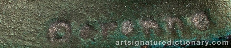 Authentic signature by Alexandre Joseph DERENNE on Sculpture artwork