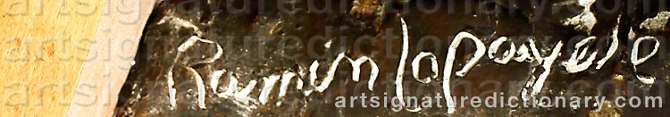 Authentic signature by Ramon LAPAYESE on  artwork