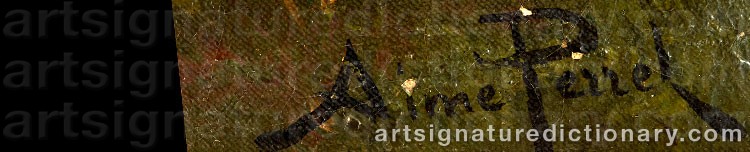 Authentic signature by Aimé PERRET on artwork