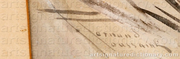 Authentic signature by Fernand TOUSSAINT on  artwork