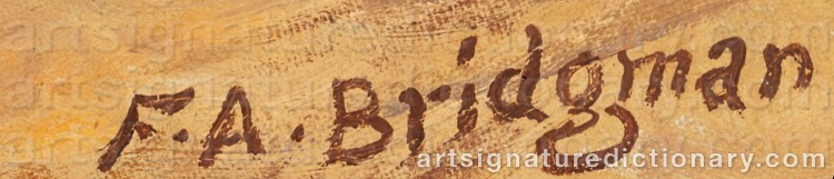 Authentic signature by Frederic Arthur BRIDGMAN on Painting/Watercolour artwork