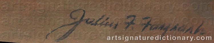 Authentic signature by Julius F. FAYSASH on  artwork