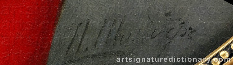 Authentic signature by Nikolai Gustavovich SCHILDER on  artwork