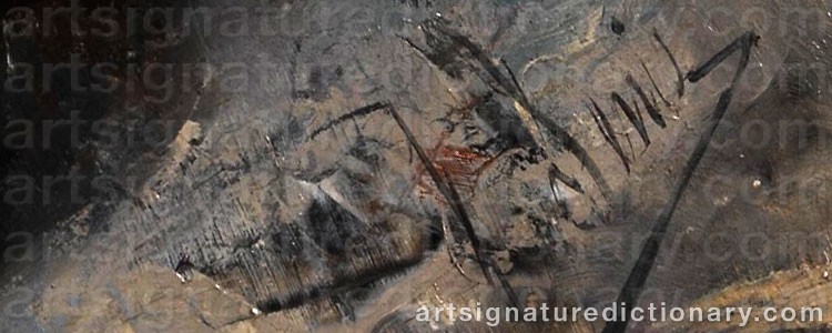 Authentic signature by José DENIS BELGRANO on  artwork