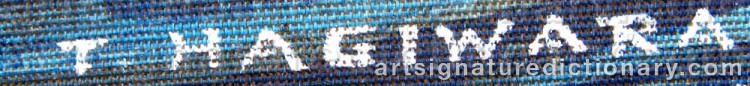 Authentic signature by T. HAGIWARA on  artwork