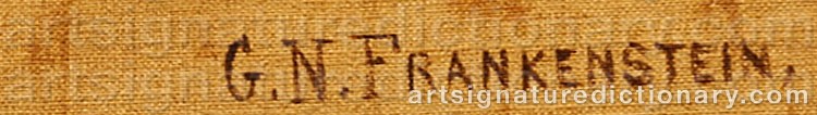 Authentic signature by Godfrey Nicholas FRANKENSTEIN on  artwork