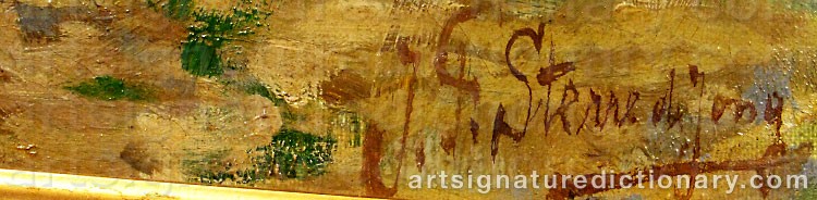 Authentic signature by Jacobus Frederik STERRE DE JONG on  artwork