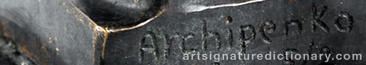Authentic signature by Alexander ARCHIPENKO on artwork