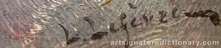 Authentic signature by L. LEFEVRE on  artwork