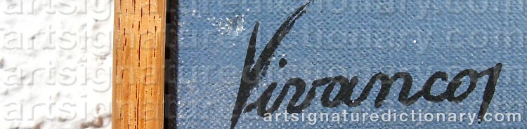 Authentic signature by Miguel García VIVANCOS on  artwork