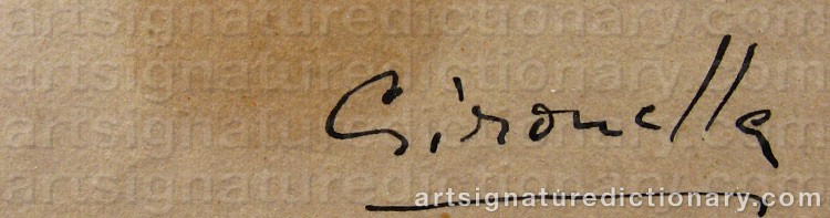 Authentic signature by Alberto GIRONELLA on  artwork