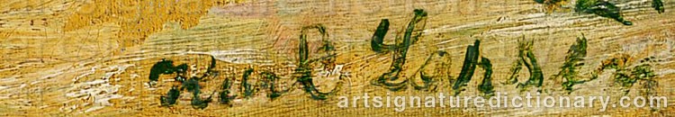 Authentic signature by Karl LARSEN on  artwork