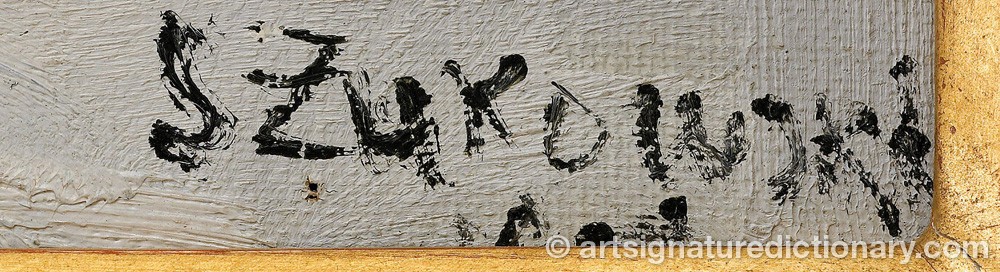 Authentic signature by Stanislav Yulianovich ZHUKOVSKY on Painting/Watercolour artwork