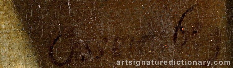 Authentic signature by P. OSSENBERG on  artwork