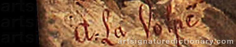 Authentic signature by Alessandro La VOLPE on  artwork