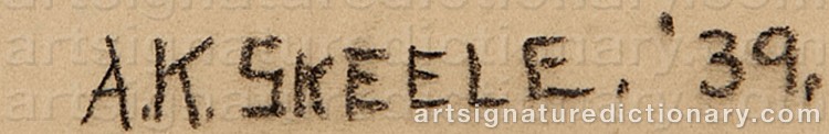 Authentic signature by Anna Katharine SKEELE on Drawing/Graphic/Print artwork