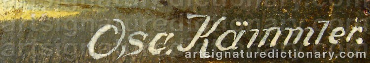 Authentic signature by Oscar KÄMMLER on  artwork
