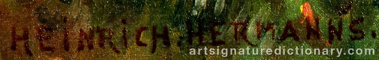 Authentic signature by Heinrich HERMANNS on Painting/Watercolour artwork