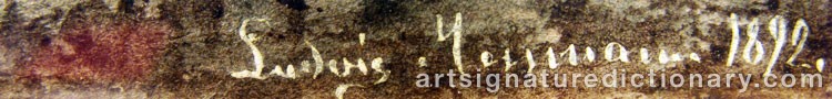 Authentic signature by Carl Ludvig Ferdinand MESSMANN on artwork
