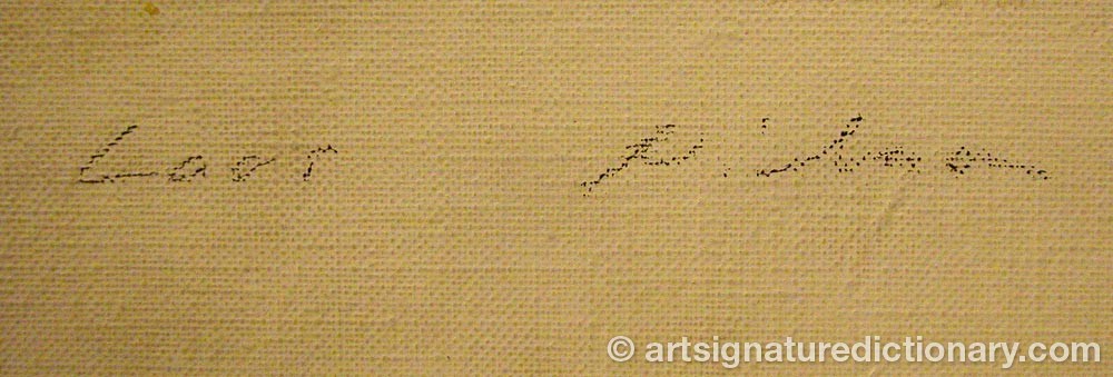 Authentic signature by Lars Erik NILSSON on  artwork