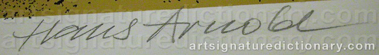 Signature by Hans ARNOLD