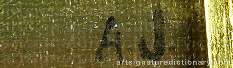 Authentic signature by Alfred JUERGENS on Painting/Watercolour artwork
