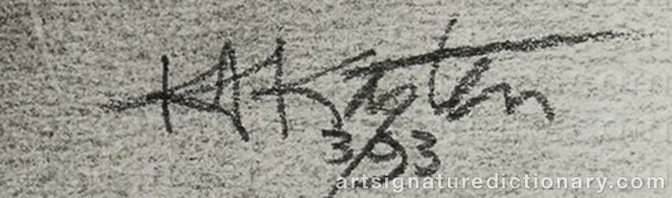 Authentic signature by Karl Albert KASTEN on Drawing/Graphic/Print artwork