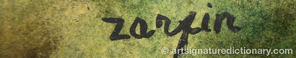 Authentic signature by Schraga ‘Sam’ ZARFIN on  artwork