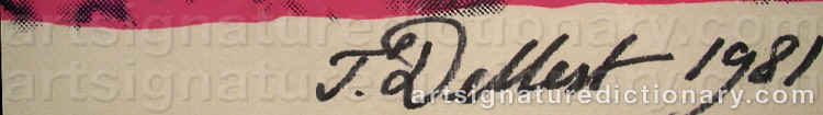 Authentic signature by Thotte ‘Thomas Dellacroix’ DELLERT on  artwork
