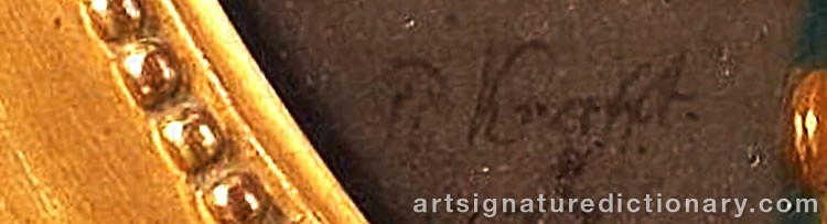 Authentic signature by Per The Elder KRAFFT on  artwork