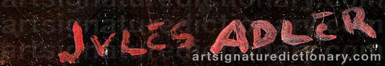 Authentic signature by Jules ADLER on Painting/Watercolour artwork