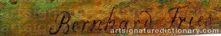 Authentic signature by Bernhard FRIES on artwork