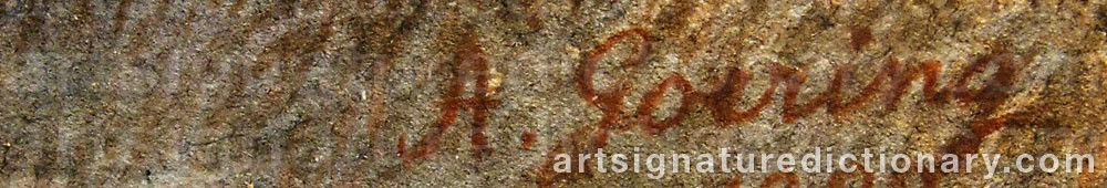 Authentic signature by Anton GOERING on  artwork