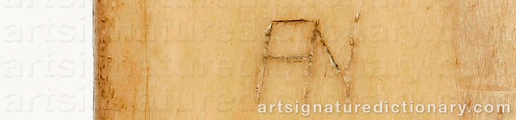 Authentic signature by (Sami Artist) AN, FN on  artwork