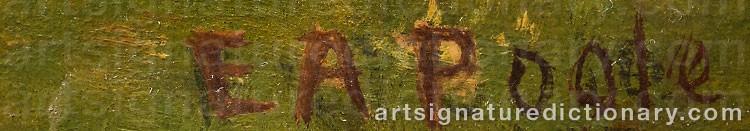 Authentic signature by Eugene Alonzo POOLE on  artwork