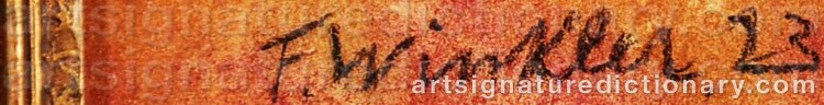 Authentic signature by Fritz WINKLER on  artwork