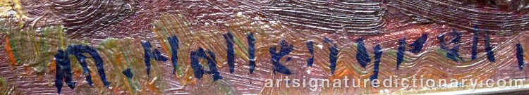 Signature by August Emanuel ‘Manne’ HALLENGREN