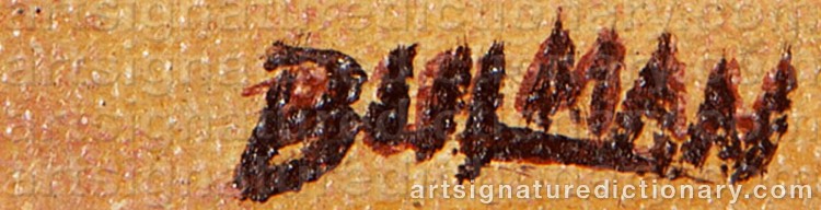 Authentic signature by Orville BULMAN on  artwork
