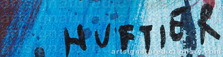 Authentic signature by Jean-Paul HUFTIER on  artwork
