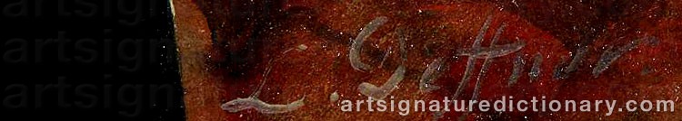 Authentic signature by Ludwig DEFFNER on  artwork