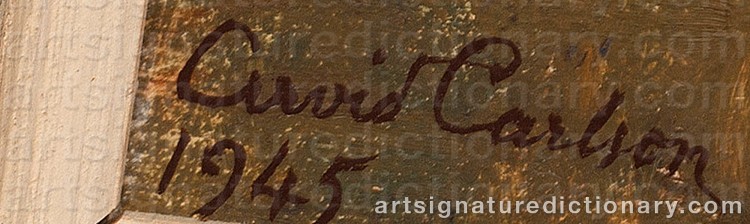 Authentic signature by Arvid CARLSON on Painting/Watercolour artwork