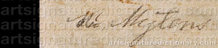 Authentic signature by Martin Van The Younger MEYTENS on  artwork