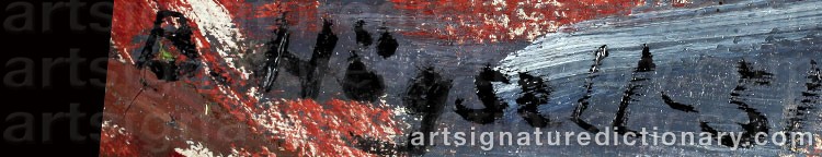 Authentic signature by Birgitta HÖGSELL on  artwork