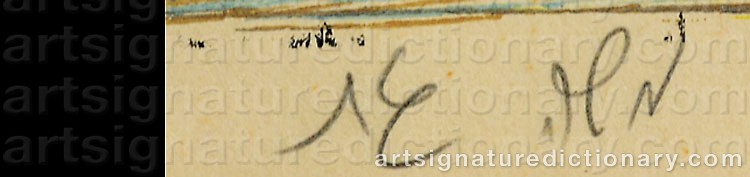 Authentic signature by Moshe GAT on  artwork