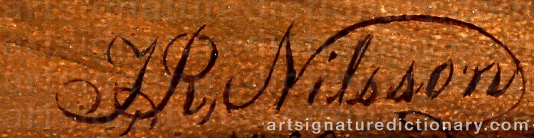 Authentic signature by Johan Robert NILSSON on Painting/Watercolour artwork