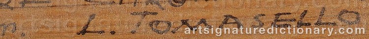 Authentic signature by Luis TOMASELLO on  artwork