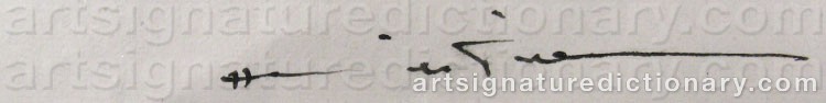 Authentic signature by Henrik TIKKANEN on artwork
