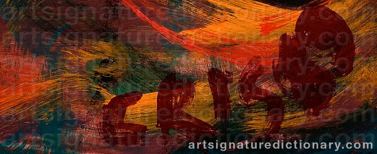 Authentic signature by Cris Af ENEHIELM on artwork